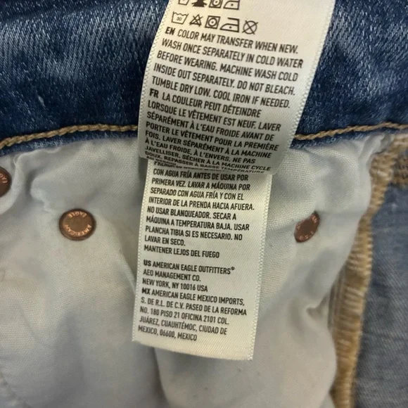 American Eagle Super Hi-Rise Flare Ripped Jeans Women’s 10 Blue - Picture 11 of 11